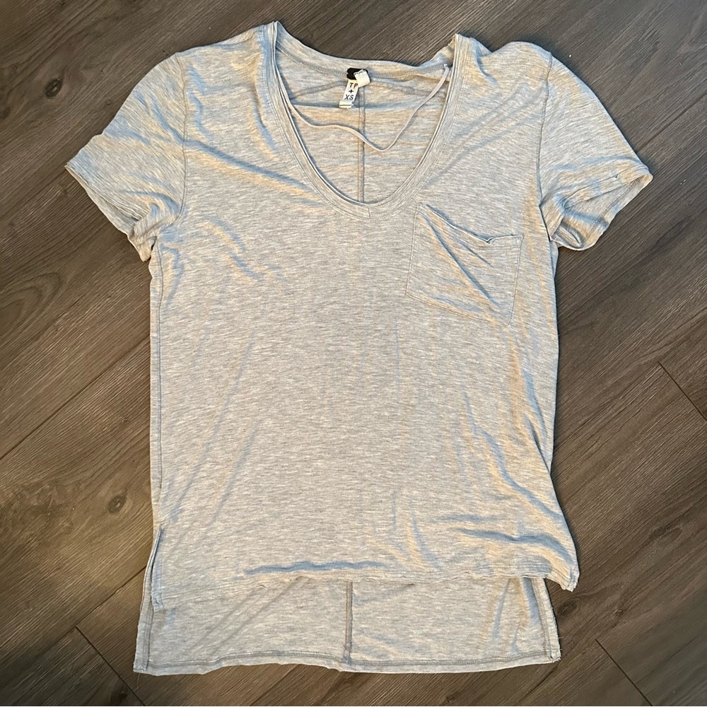 Free People Gray Pocket T Shirt